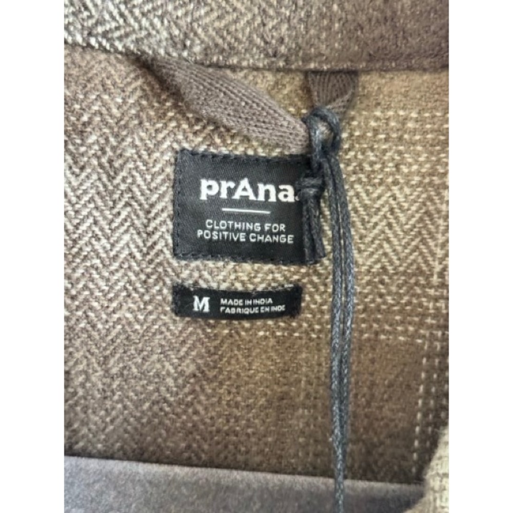 Prana Bridges Flannel Jacket Cargo Green Plaid Quilted Lining Womens M NEW - Picture 5 of 12